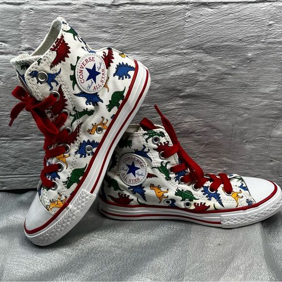Chuck Taylor Converse Dinoverse Hi-Tops - Junior Size 2 - Picture 1 of 8